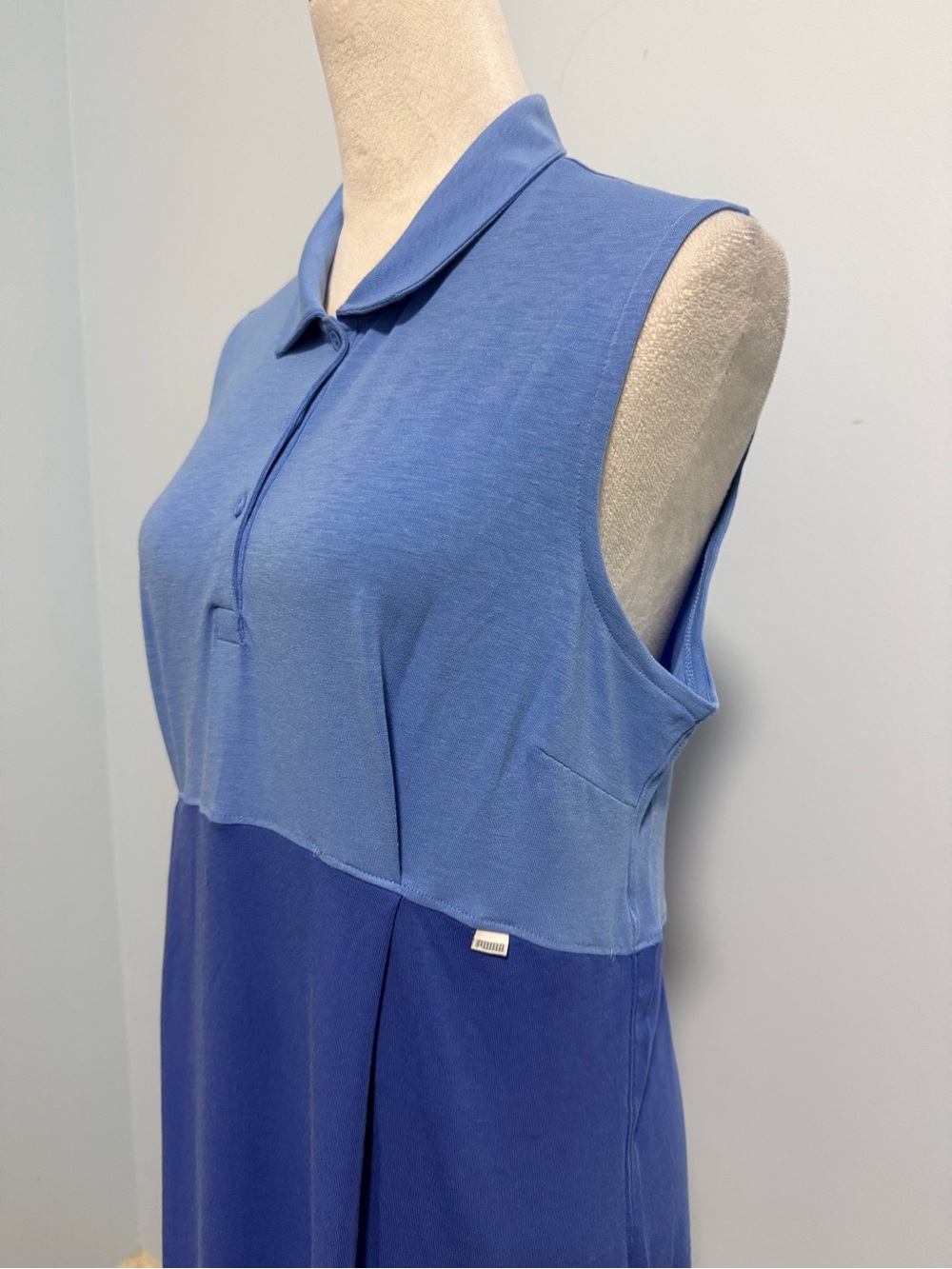 Puma Two-Tone Blue Sleeveless Polo Mini Dress - Picture 3 of 8